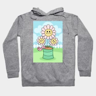 Flowers With Faces - White Picket Fence Hoodie